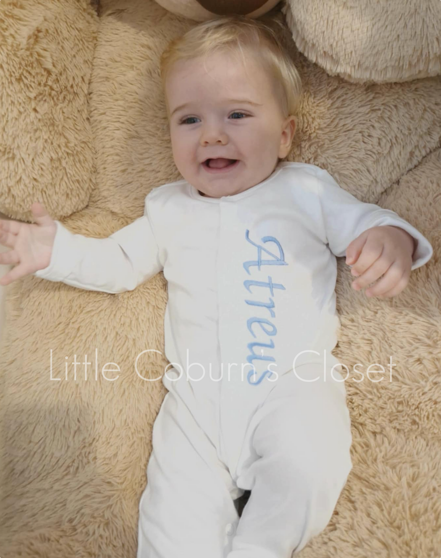 Embroidered Personalised sleep suit