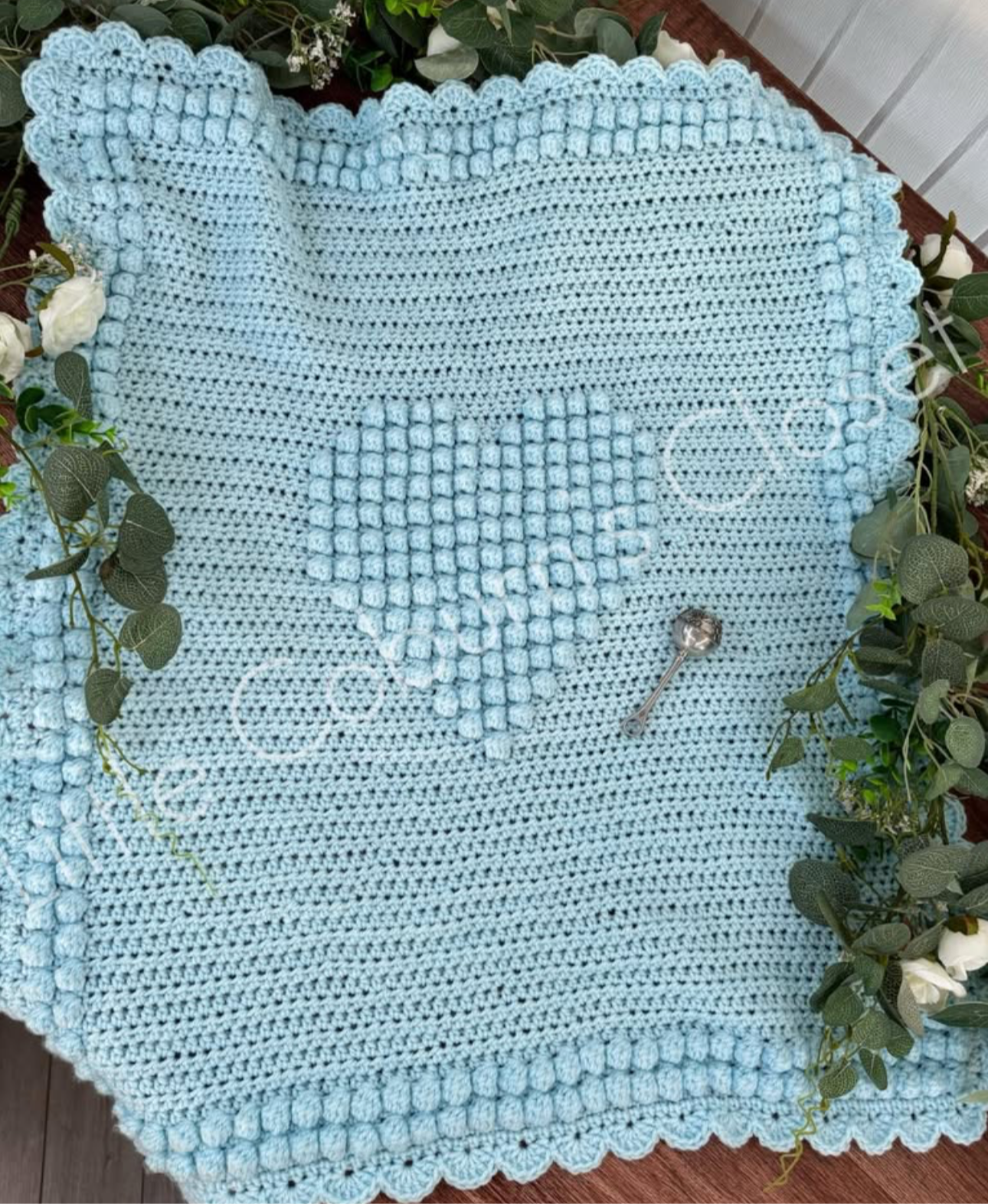 Handmade heart blanket
