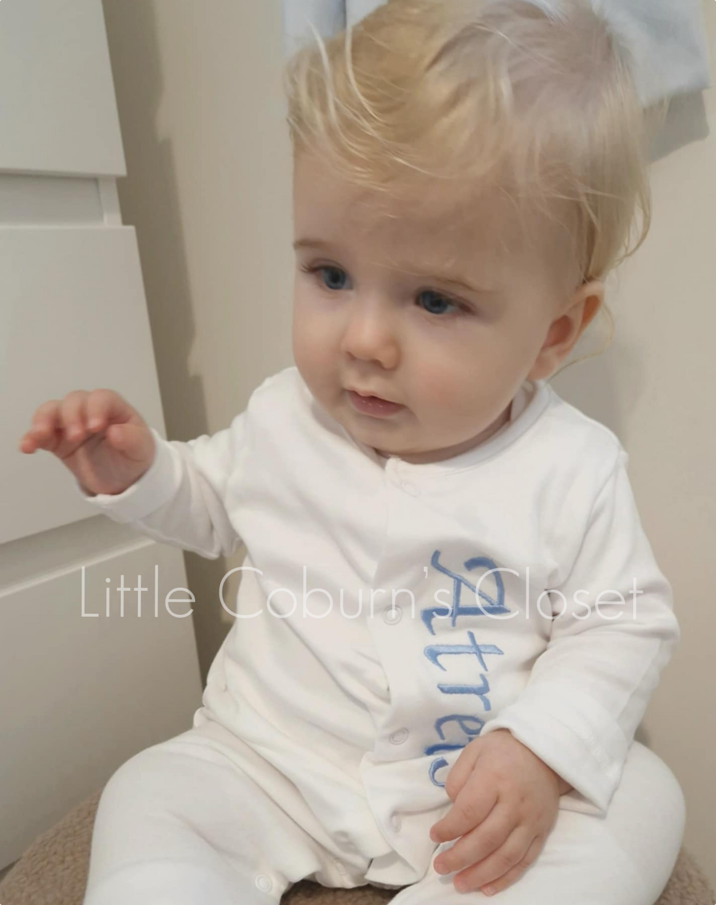 Embroidered Personalised sleep suit