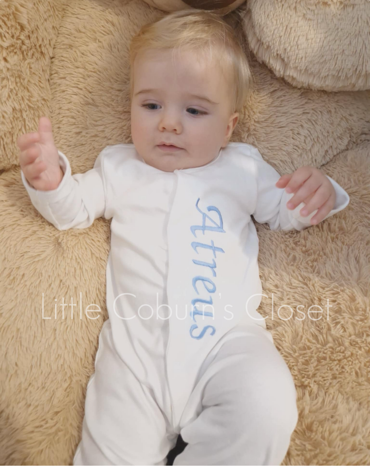 Embroidered Personalised sleep suit