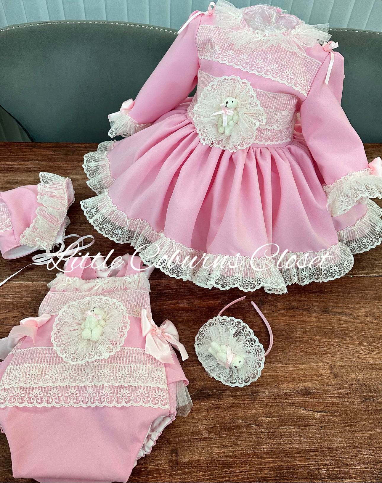 My Little Teddy Puffball Dress Pink