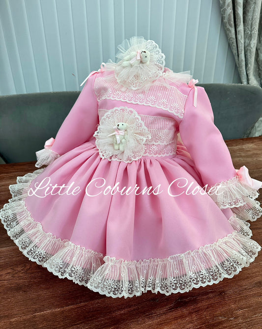 My Little Teddy Puffball Dress Pink