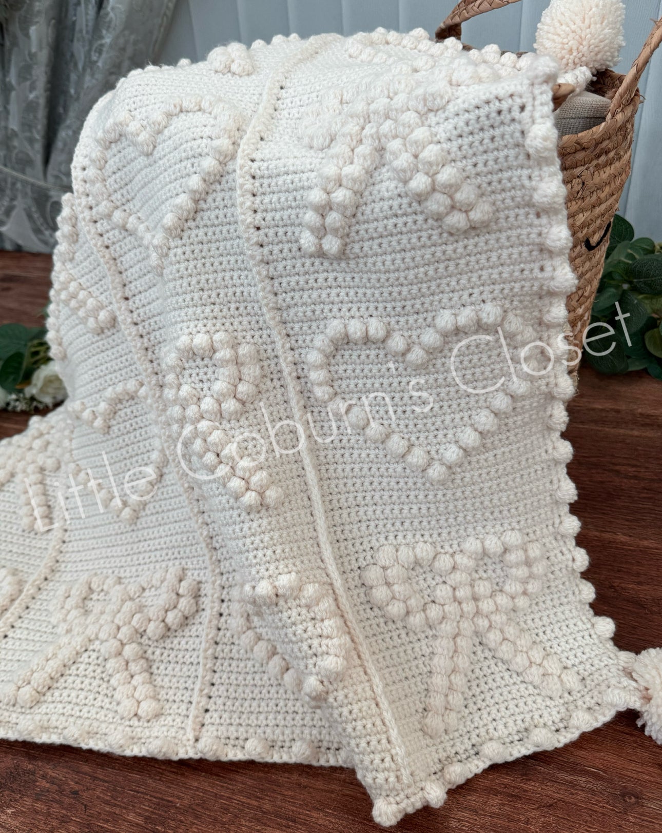 Handmade Heart & Bow Blanket