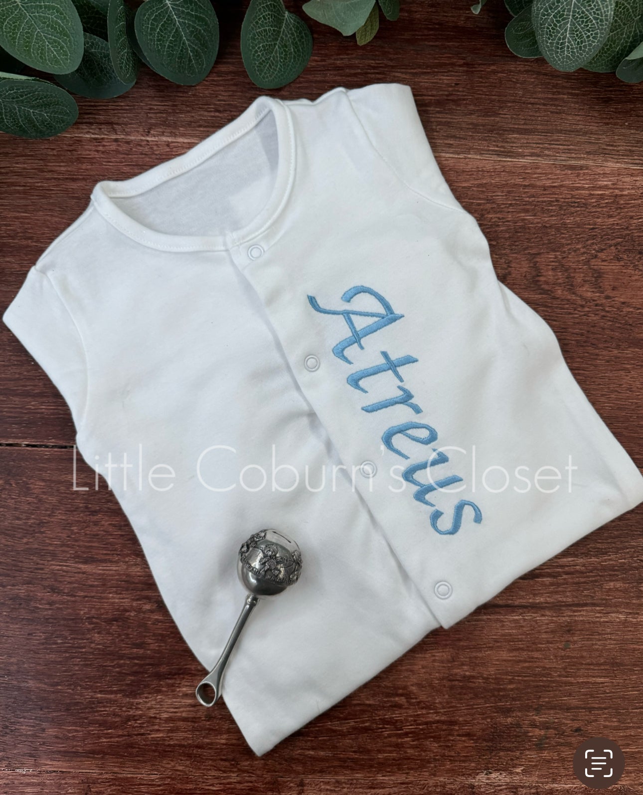 Embroidered Personalised sleep suit