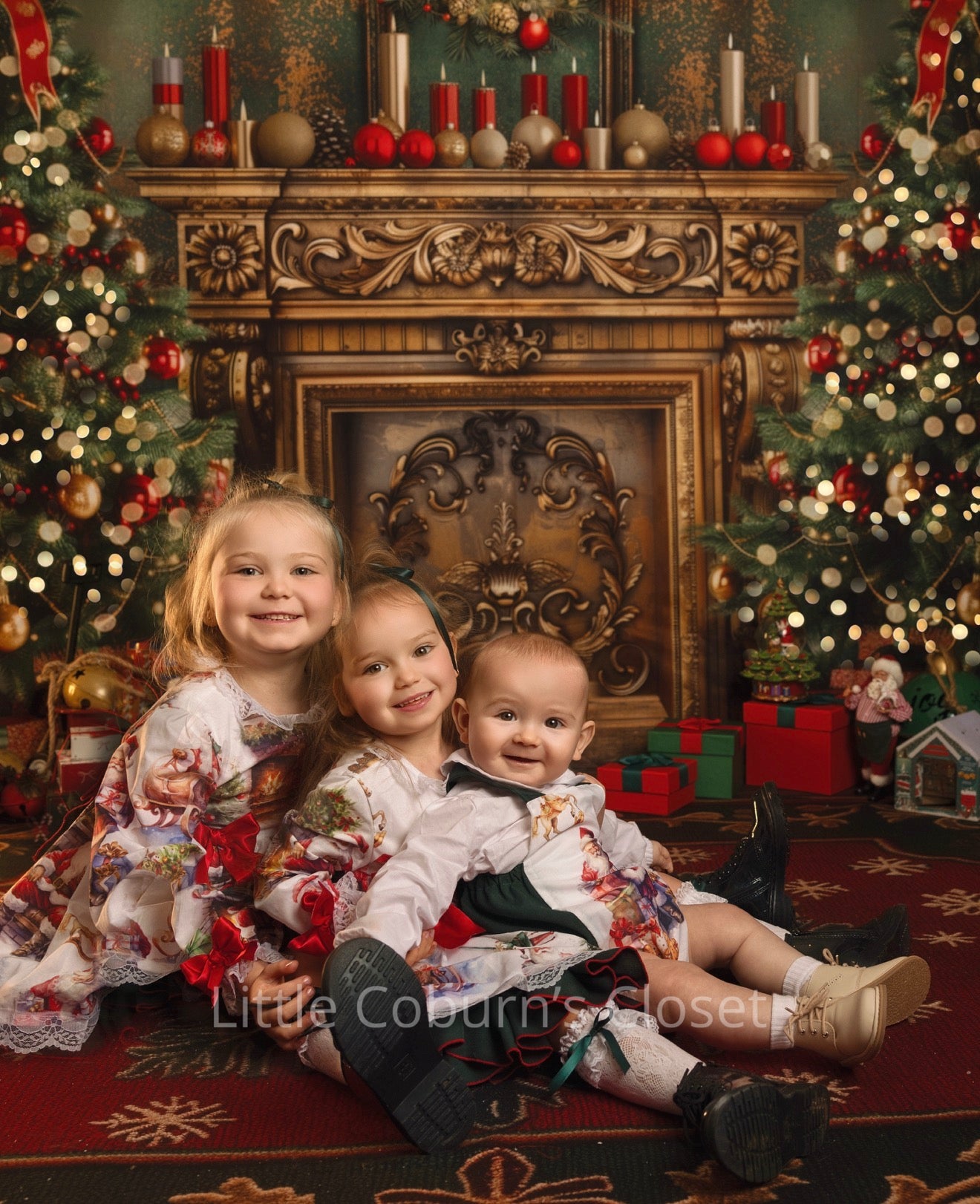 Boys Vintage Christmas Romper & Shirt Set