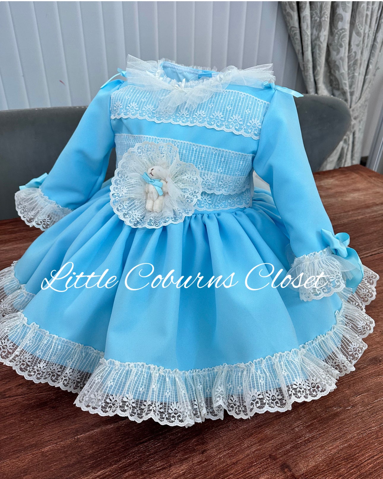 My Little Teddy Puffball Dress Blue