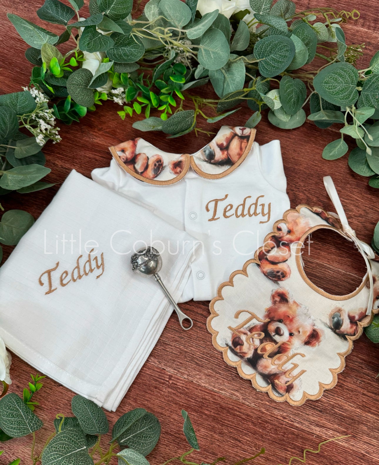 Personalised Teddy 3 Piece Set