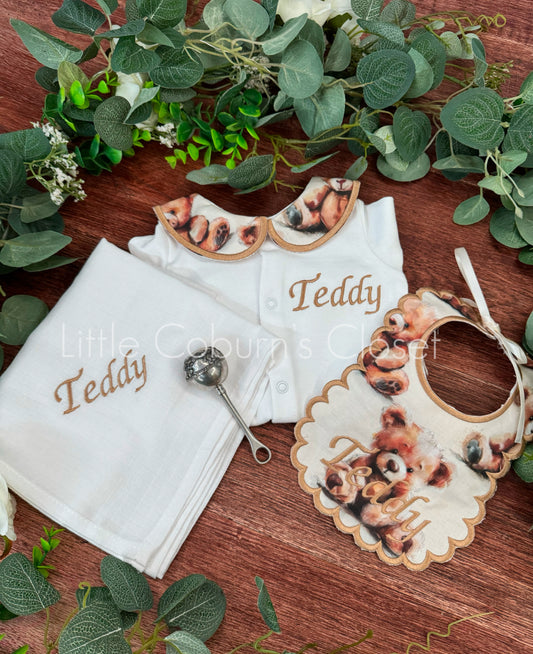Personalised Teddy 3 Piece Set