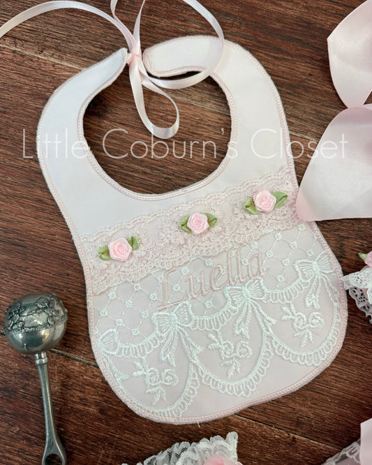 La rose personalised bib.