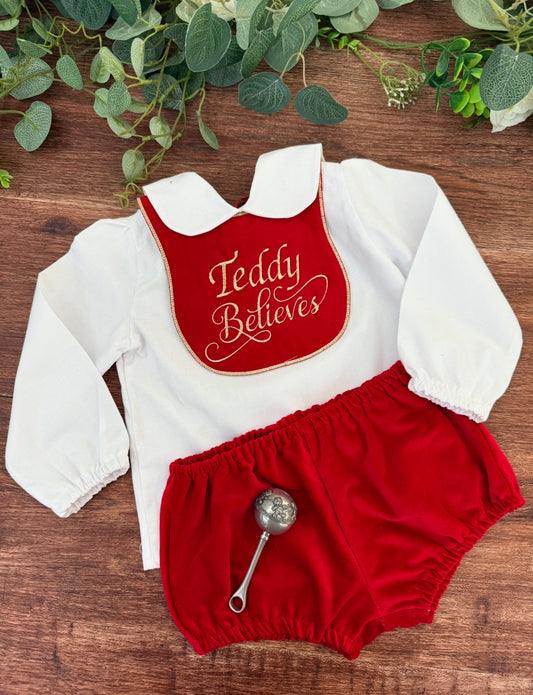 Boys personalised velvet set